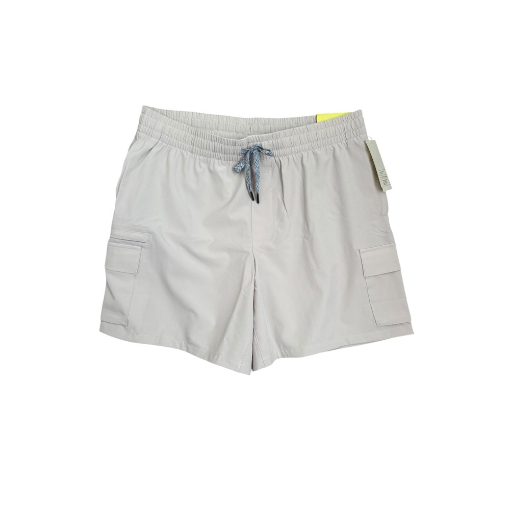 All in Motion Mens 7" Cargo Shorts Gray Preewo 4-Way Stretch UPF 50+ L NEW